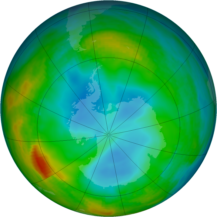 Antarctic ozone map for 04 July 1982